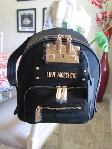 LOVE MOSCHINO WOMEN'S TIMELESS BACKPACK in BLACK with Dust Bag/ NWT