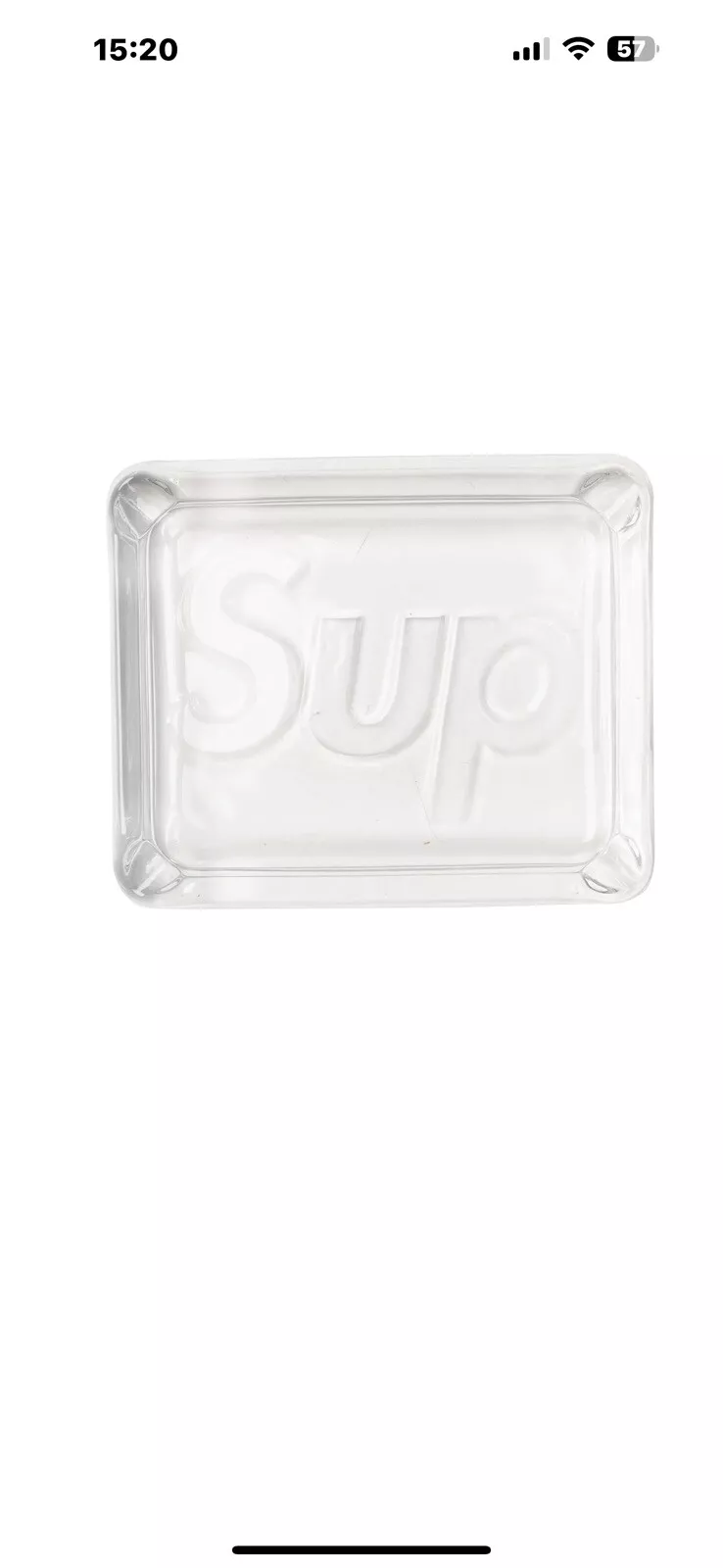 Cendrier en verre gaufré Supreme SS20   Transparent   Accessoire neuf