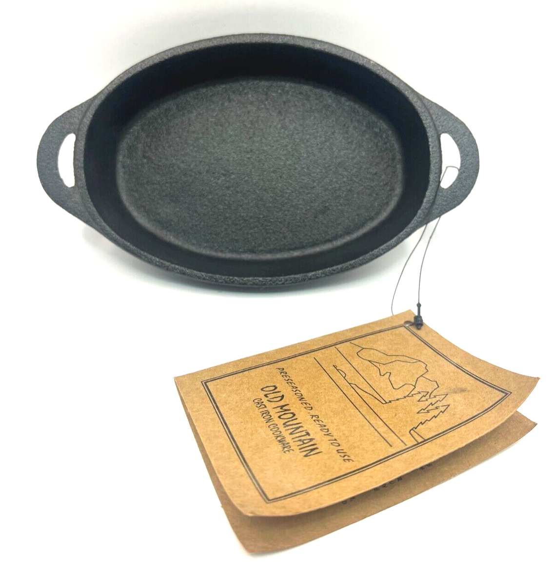 Old Mountain Pre-Seasoned Cast Iron Oval Single Serve Dish ~ Black
