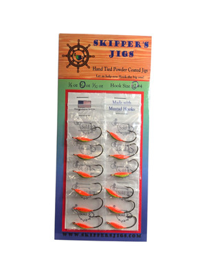Skipper's Jigs  Moon Jigs Powder coated 1/16oz #4 Mustad Hooks
