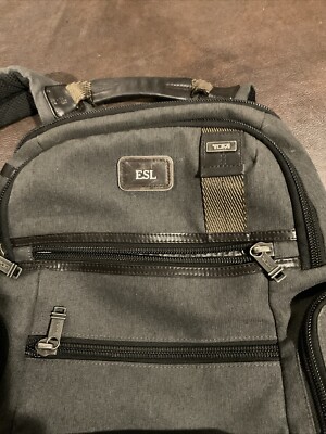 Tumi Alpha Bravo Knox Gray Brown Backpack Nylon Leather Travel