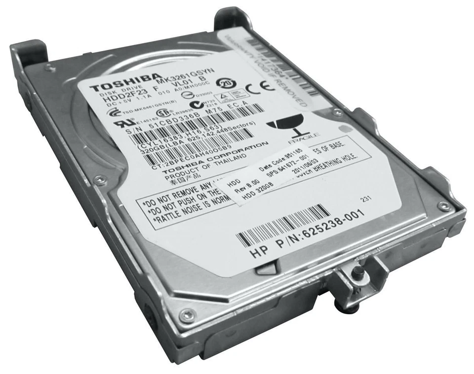 HP 320GB 7200RPM SATA 2.5 9.5MM Hard Drive - 625238-001 - Image 3 of 4