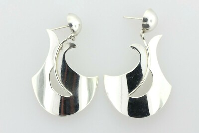 W925 Sterlingsilber Welle modernes Design Schwanz Ohrhänger  