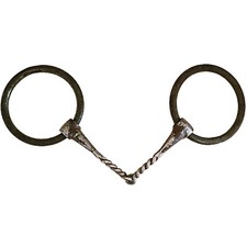 Unmarked Half Breed Twisted Wire Training Iron Loose Ring Snaffle Bit 5-1/2 wide