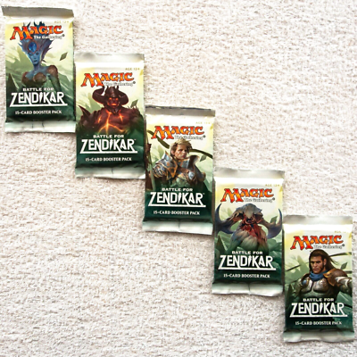 MTG: 5 BATTLE for ZENDIKAR Sealed Boosters - 1 of Each Cover Art - English