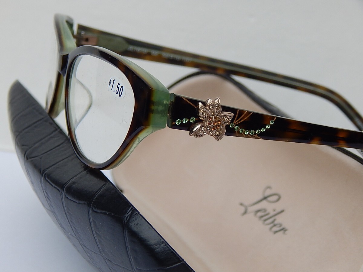 JUDITH LEIBER 1610 READERS READING GLASSES +1.50 NEW$440 AUTHENTIC