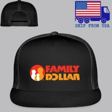 Family Dollar Store Men's Black Trucker Hat Cap Adult Size