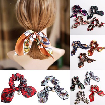 Haarschmuck-Set Mit Blumen-Chiffon – 5x Haargummis Mit Schleifen & Bändern Für Stylische Frisuren