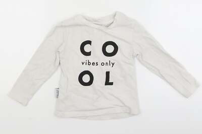 Tiny Tribe Baby weißes Baumwollmischung T-Shirt Größe 12 Monate coole Atmosphäre