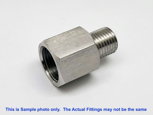 BSPT Tapered R 1/2" Female to M10x1.0 Male Stainless Sensor Adaptor Fittings - Picture 2 of 6