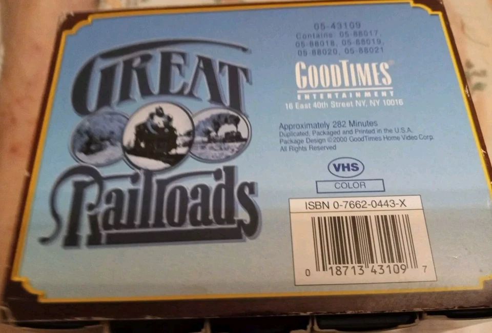 Great Railroads: Collector's 5 Pack Series (VHS, 1991, Color) LIKE NEW - Image 2 of 4