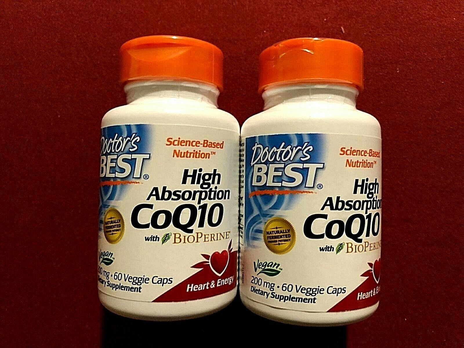 (Lot of 2) New Bottles Doctors Best CoQ10 + BioPerine 200mg Heart & Energy