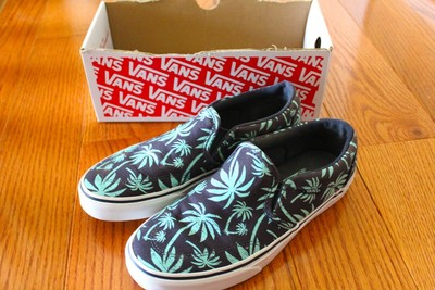 vans slip on palm tree