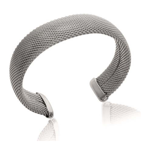 Stainless Steel Open Rigid Bangle Bracelet 6.4CM for Men and Women