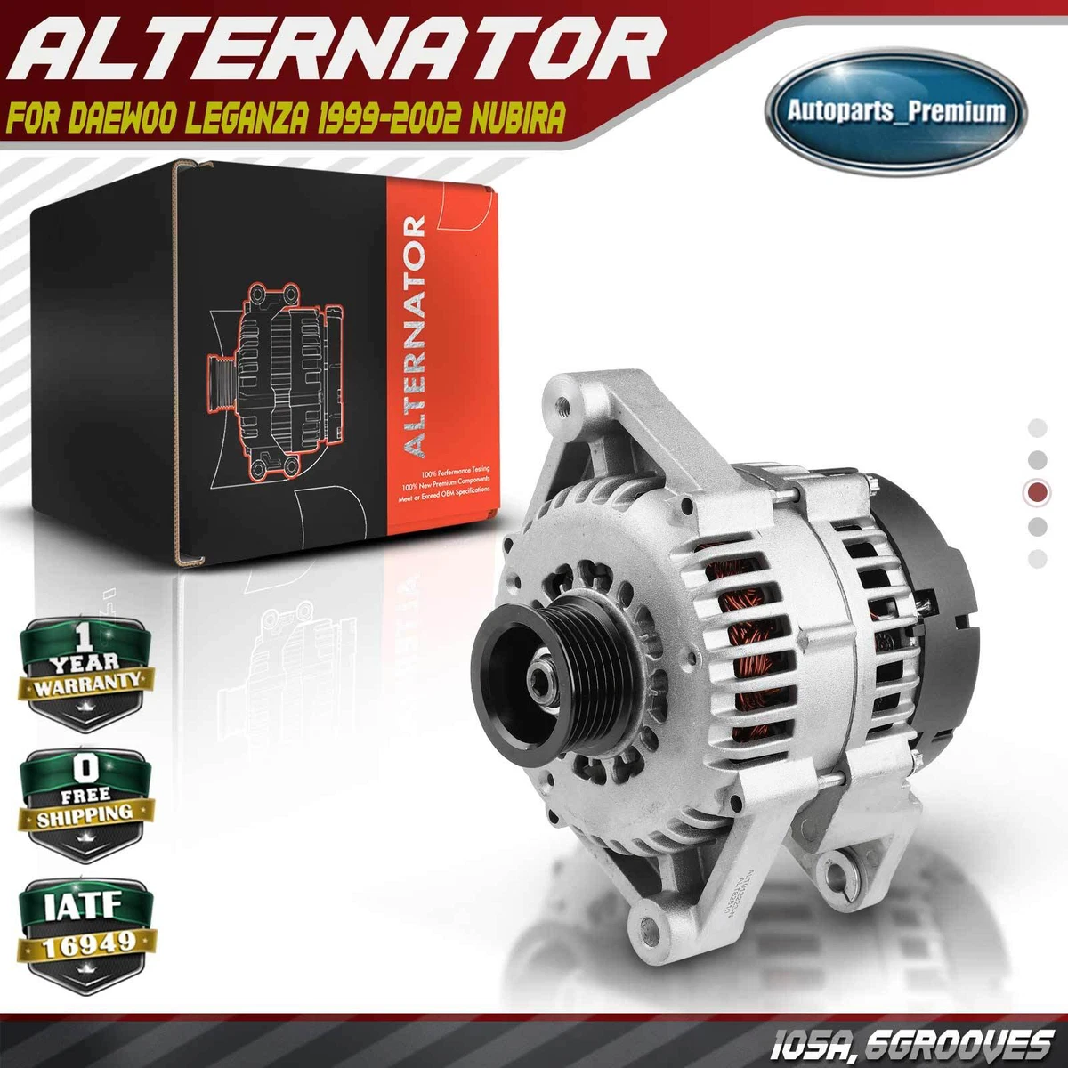 Alternador 85A Para Chevrolet Aveo, Lacetti, Nubira Y Daewoo 1.4L-1.8L - Repuesto Directo