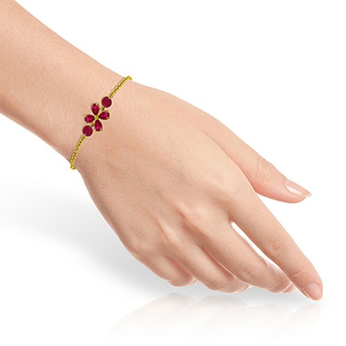 14K. SOLID GOLD BRACELET WITH NATURAL RUBIES - Picture 9 of 21