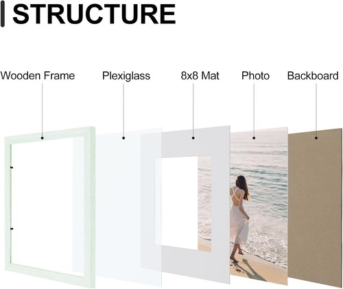 Stylish Set of 9 12x12 Wall-Mounted Picture Frames with Plexiglass Protection - Picture 5 of 10