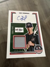 Colt Springall Panini Stars & Stripes Jersey Autographed Baseball Card 181/399