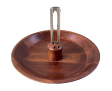 Vintage Ozark Walnutware Lathe Turned Walnut Nut Bowl - 10" Diameter