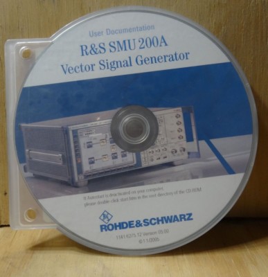 RHODE & SCHWARZ SMU200A VECTOR SIGNAL GENERATOR USER DOCUMENTATON