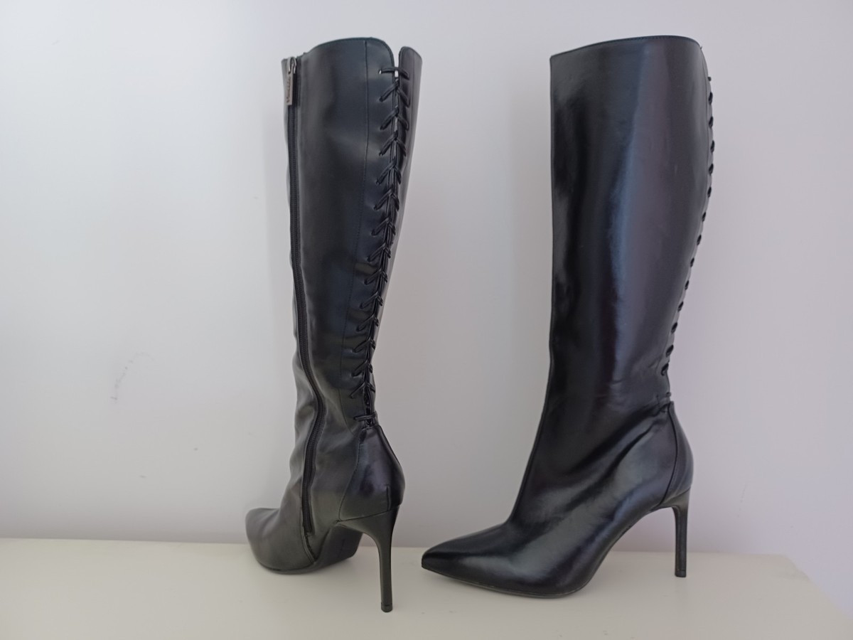 BERSHKA Women's Black Stilleto Knee High Boots EU 40 RRP