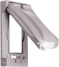 Hubbell Bell MX1050S Single-Gang Weatherproof Flip Cover, 2.87"W X 4.84"H, Gray
