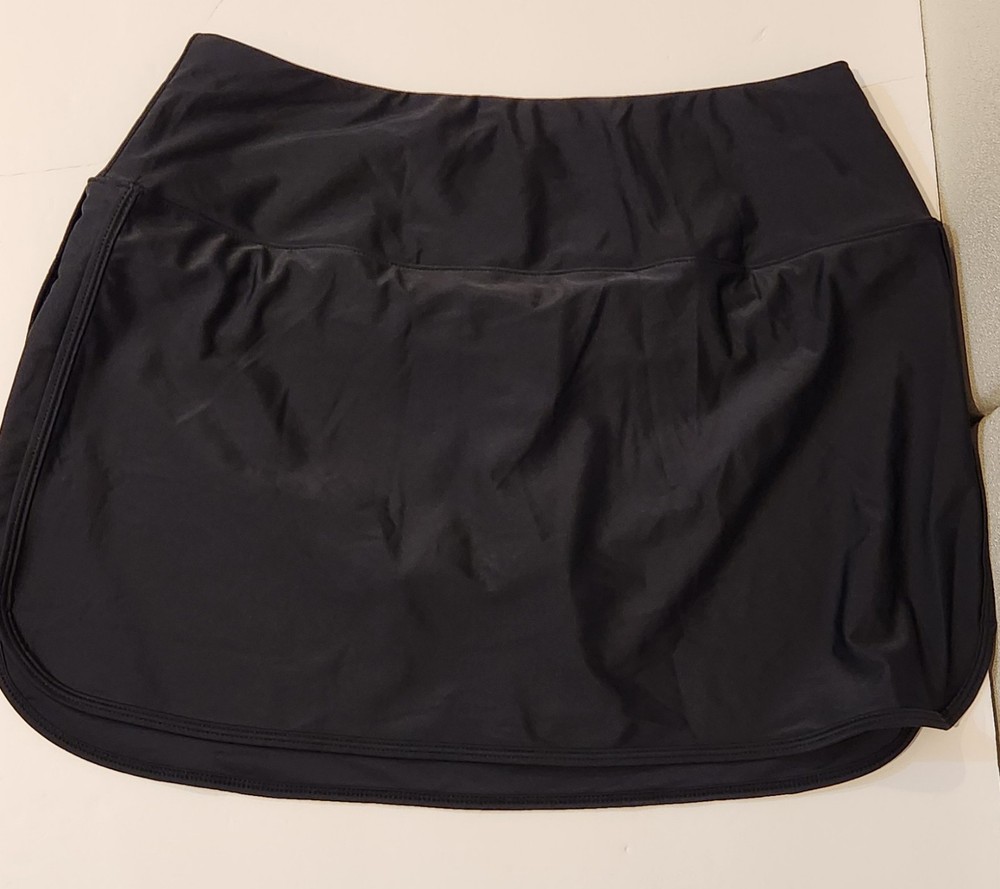 Soothfeel Womens Lined Tennis Skirt with Zipper Pocket Black Size Large