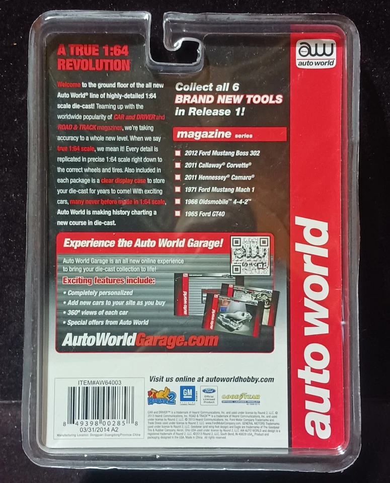 AUTO WORLD: "2012 Ford Mustang Boss 302" 1:64 NIP- 2013 - Image 3 of 4