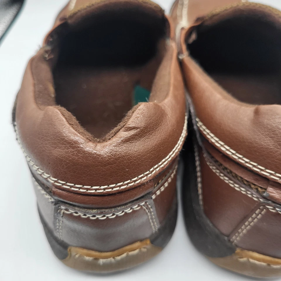 Dr. Scholl's Slip On Loafer Comfort Casual Boat Shoes Brown Leather Mens 8.5 D - Image 4 of 4
