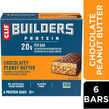 CLIF BUILDERS Protein Bars Chocolate Peanut Butter Flavor, Gluten Free Bars