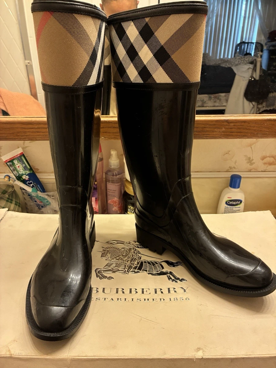Burberry チェック柄　長靴 UK 5 Burberry Women's Check Boots for sale - eBay