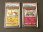 Pikachu SM162 Sun & Moon Holo Set & Mimikyu SM163 Team Up Blister Promo PSA 8