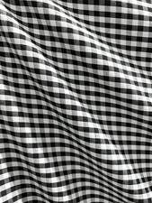 Black White Checkered Plaid 100 Cotton Fabric 58 in. Sold By The Yard