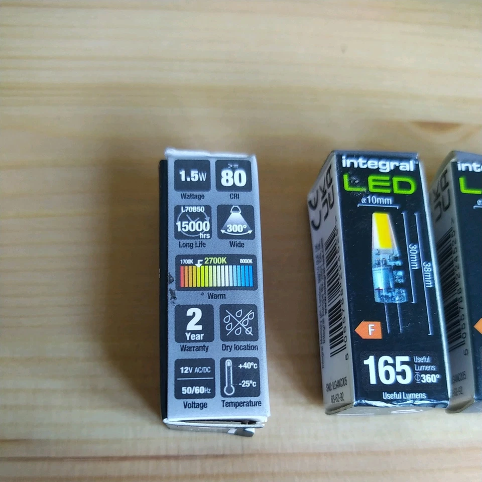 Integral LED G4 1.5W (20W) 2700K Warm 165lm Non-Dimm 300 deg beam angle Lot of 4 - Image 2 of 4