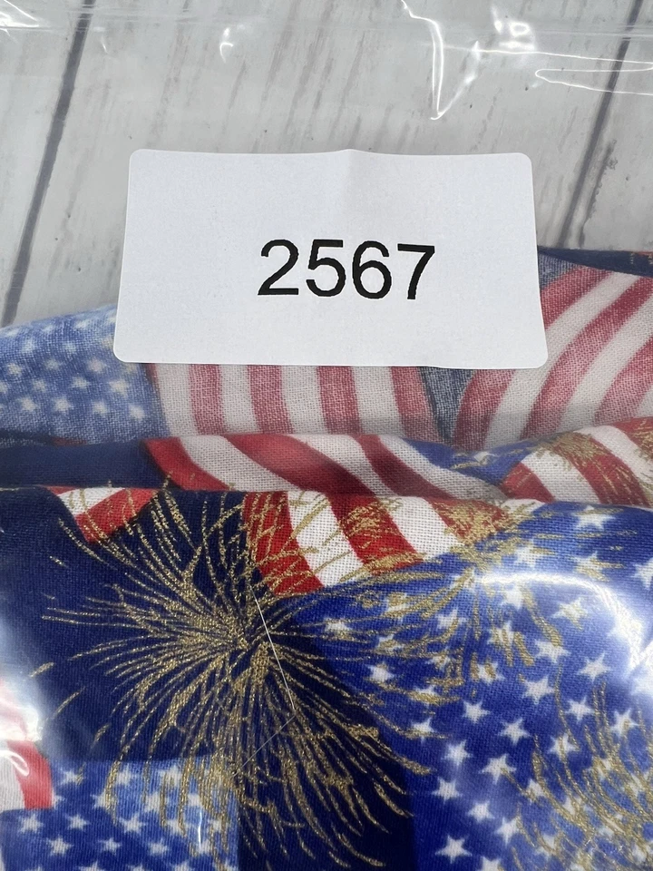 US Flags Cotton Fabric 1-7/8 Yards 42 Wide Kaufman Flags Several Holes Imperfect - Image 4 of 4