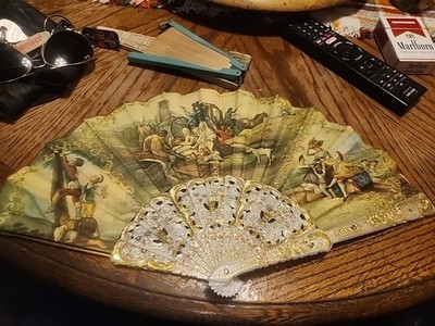 Vintage El Cacharrero Goya La Vendimia Folding Hand Fan MAKE ME AN OFFER