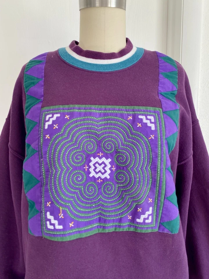 Sudadera Pullover Grande L Años 90 EE. UU. Acolchada Cottagecore Abuela Cottagecore De Colección Foto 2 de 4