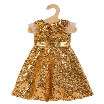 Heless 2330 - Doll Clothes in Goldstar Design, Dress with Golden Sequins and Bel