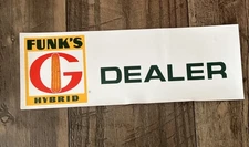 Vtg Funk’s G Hybrid Dealer Seed Corn Magnetic Placard Sign Farming 16x5.5” #1
