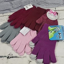 Womens Knit Gloves One Size Lot Of 6 Pairs Warm Tech All New