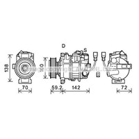 Kompressor Klimaanlage FüR VW Transporter V Bus 7HB 7HJ 7EB 7EJ 7EF 7EG 7HF 7EC