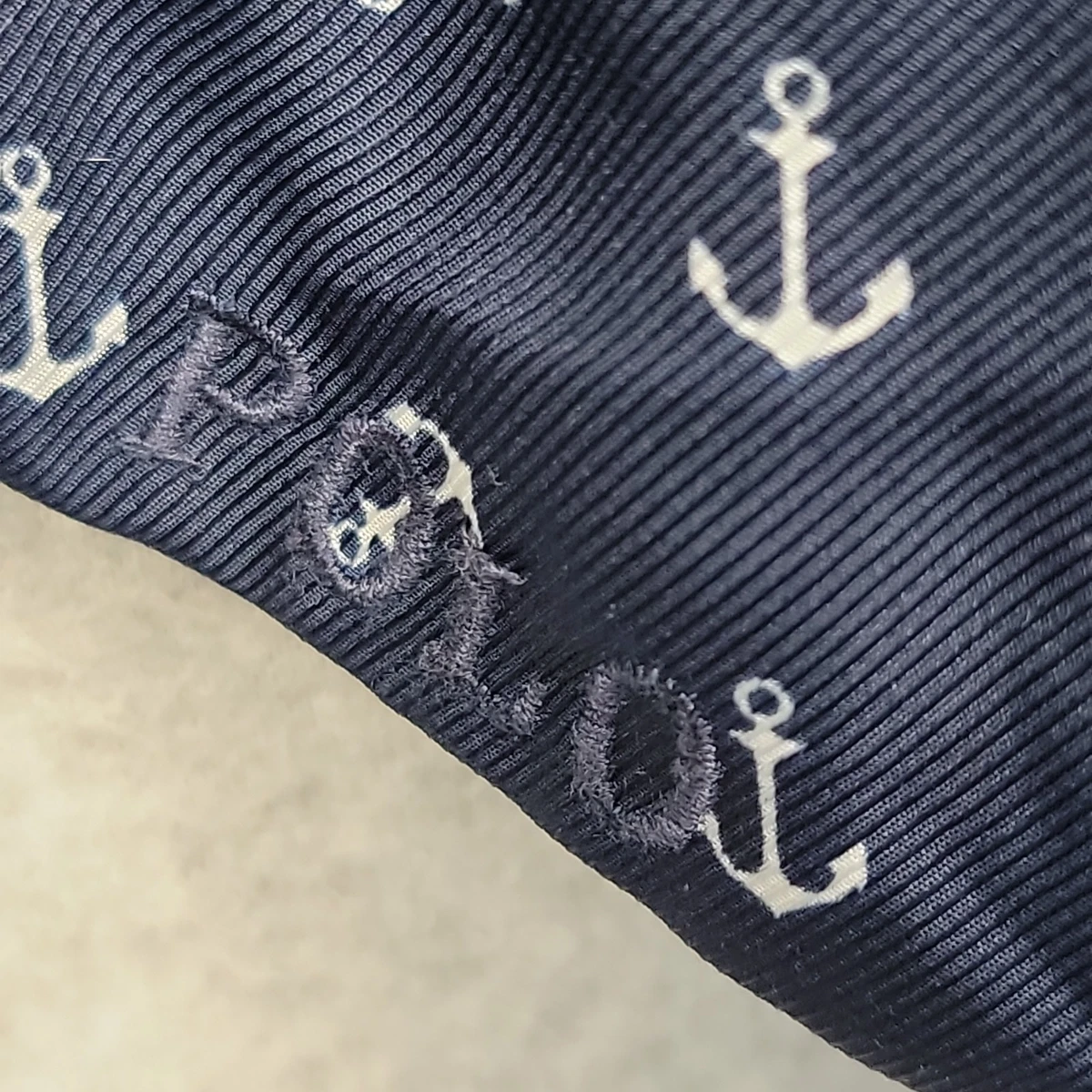 Polo Ralph Lauren Girls Anchor Print Navy Twill Dress Red Ribbon Sz 5 Nautical