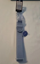 LARGE Top Paw Blue Zebra Print Coated Nylon Waterproof Collar 18-26" Adjustable