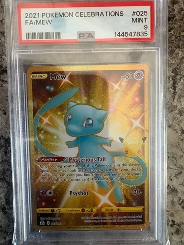 PSA 9 Mew 025/025 Gold Holo Full Art Pokemon Celebrations English