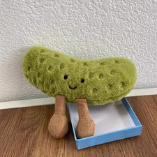 Amusable Green Sour Pickle Plush Toy Cute Collectible Soft Stuffed Doll