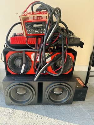 Sundown Audio Enclosed Non-Powered Car Subwoofers Black & Red Multiple Units
