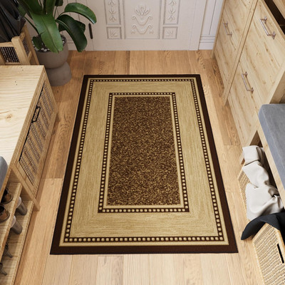 Area Rug 3'3'' X 4'7''   Non Slip Rubber Backed Indoor Rug, Low Pile Accent Rug fo