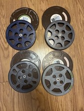 Lot Of 4 GOLDBERG BROS Steel 16mm Film Cans Plastic Reels 9.5