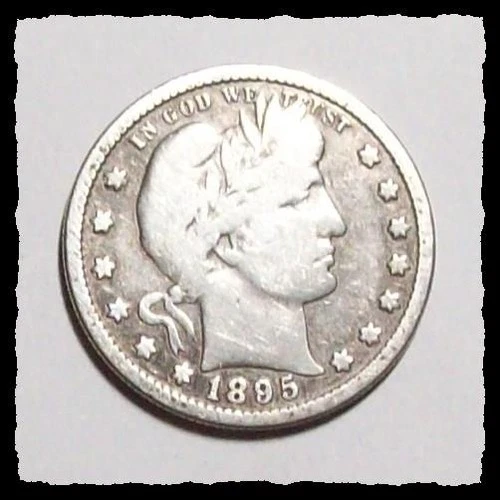 1895-S  BARBER QUARTER Better Date  / Old Cleaning Sharp VG+  #24D53 .900 SILVER