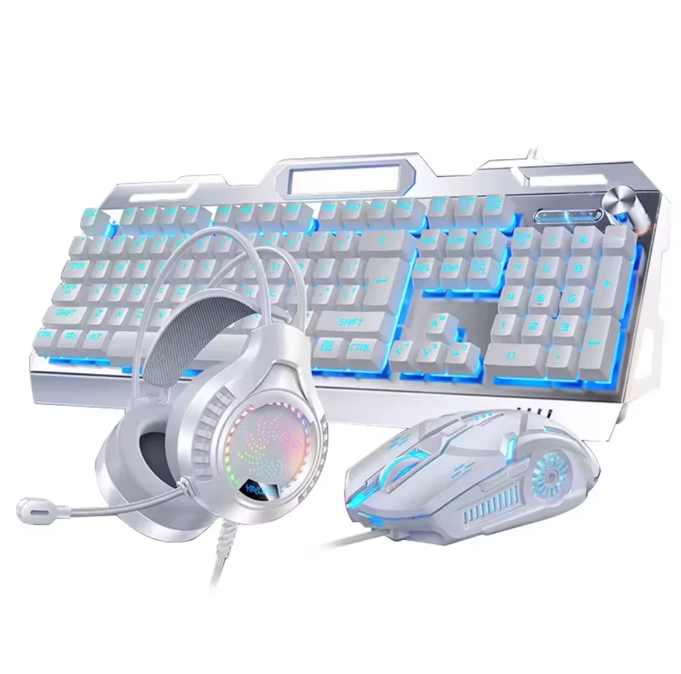 Teclado para juegos RGB 3 en 1 + mouse + combo de auriculares - teclado retroiluminado de 104 teclas Foto 3 de 4